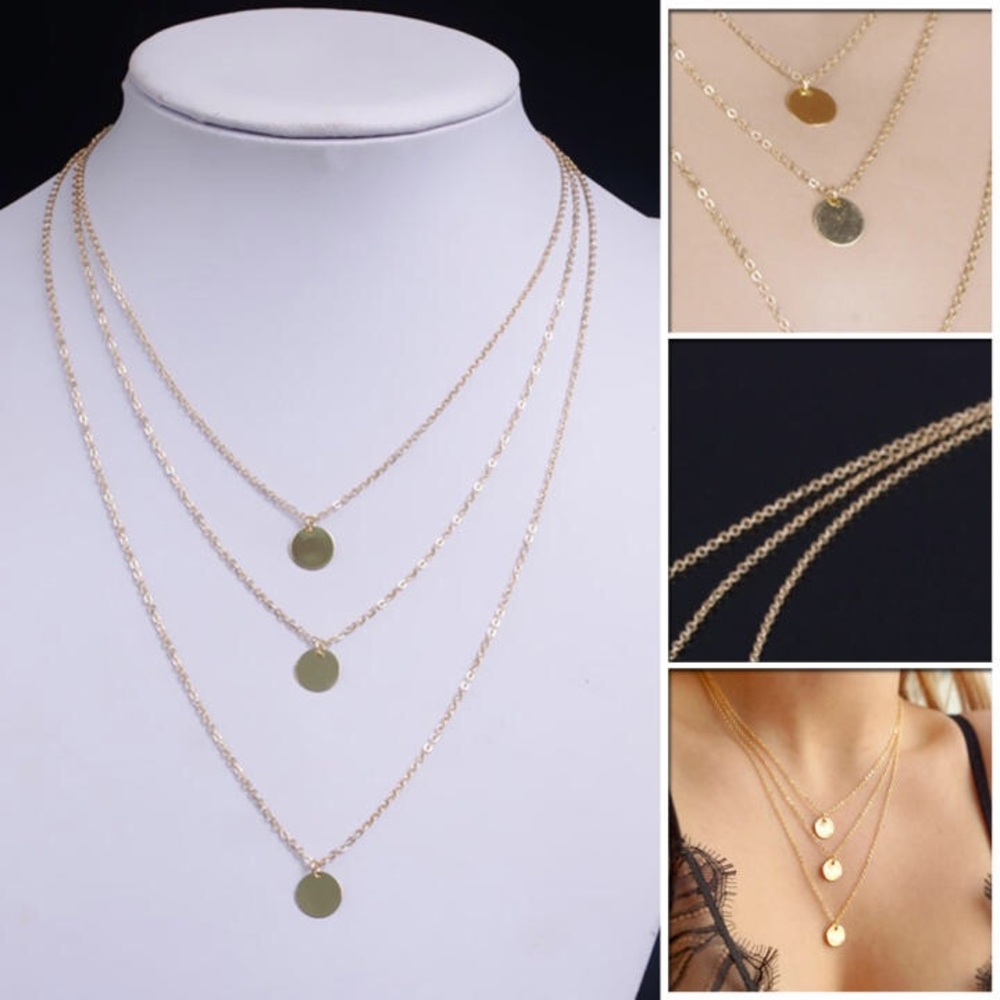 NWOT triple layered coin necklace - Picture 2 of 3